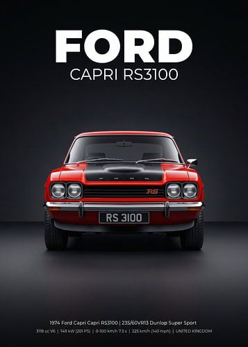 1974 Ford Capri RS3100 – Frontansicht, Studioaufnahme