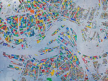 Glaskaart Rotterdam van Frans Blok - foto's, kunst en andere wanddecoratie