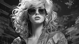 Porträt einer Vintage-Retro-Frau mit Sonnenbrille