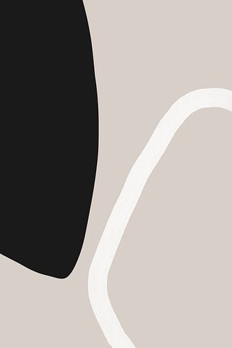 Kräftige schwarze Formen und eine weiße Linie