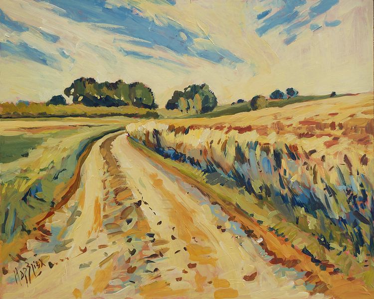 Field road along the golden grain, Schimmert by Nop Briex