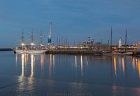 Harlingen zuiderpier op 15-3-2017 met de Christian Radich