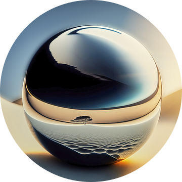 Surrealistische zilveren bal van Frank Heinz