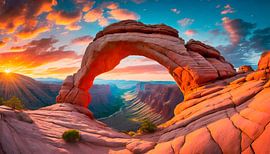 Canyon in Amerika met zonsondergang