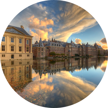 Mauritshuis Museum en Binnenhof weerspiegeld in de Hofvijver van Rob Kints