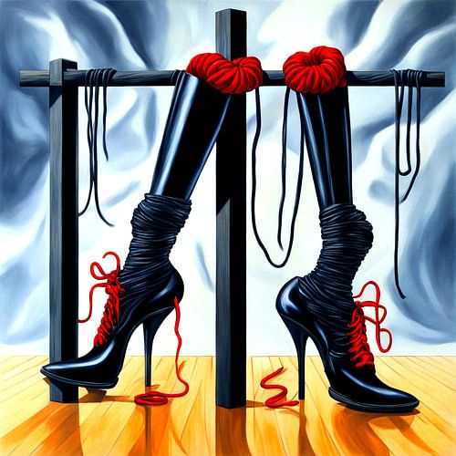 Schwarze Lack Stiefel