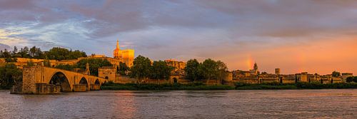 Panorama en zonsondergang In Avignon, Frankrijk