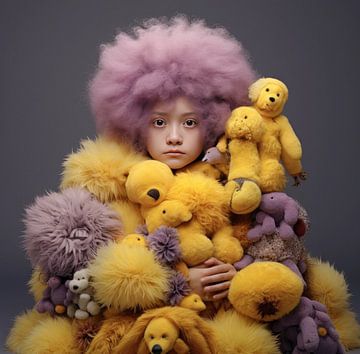 Fluffy portret knuffels van studio snik.