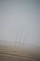 Fishing rods in sea fog