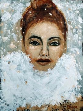 Winterportret van Mieke Daenen