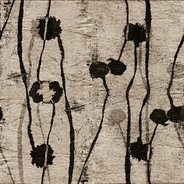 Rauwe natuur. Botanische collage in wit. van Dina Dankers