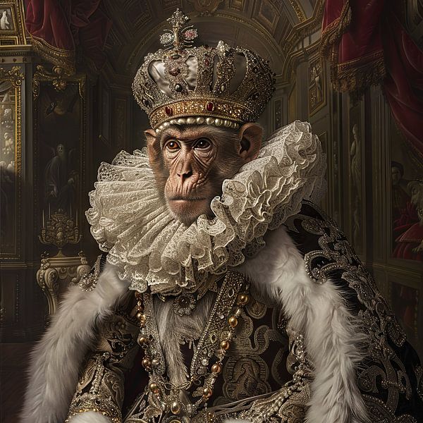 Singe royal de style baroque par Poster Art Shop