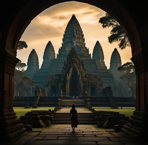 Entrance to Angkor Wat by Gert-Jan Siesling