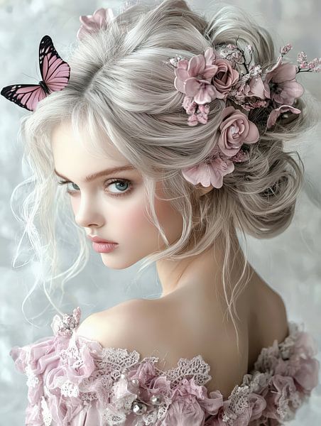 Delicate flowers and gentle elegance by Klaus Tesching - Art-AI