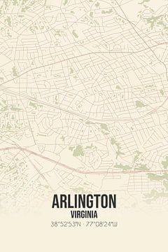 Carte ancienne d'Arlington (Virginie), États-Unis. sur Rezona
