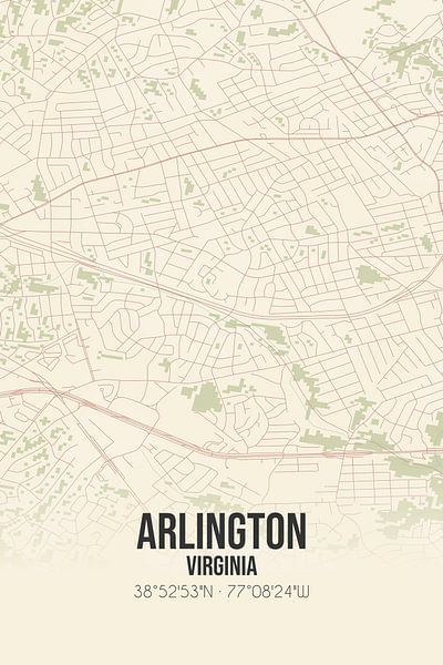 Vintage map of Arlington (Virginia), USA. by Prints of Place