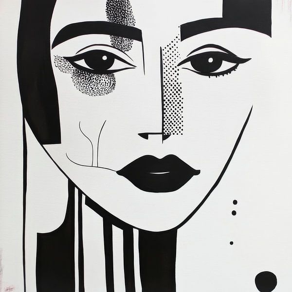Gesicht in kontrastreichem Stil von Poster Art Shop