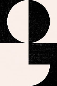 Zwart-wit minimalistische geometrische poster met cirkels 10 van Dina Dankers
