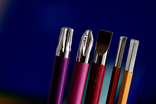 Coloured screwdrivers for DIY jobs