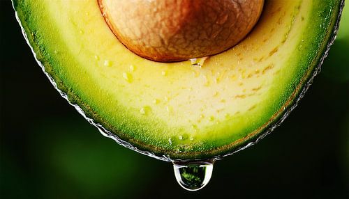 Gedetailleerde close-up van een verse avocado