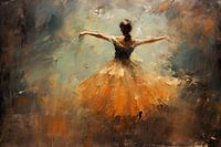 Danseres Schilderij Oranje
