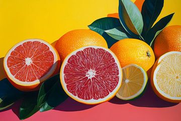 Citruscombinatie voor een zonnig huis van Digitale Schilderijen