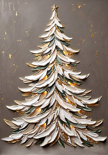 Weihnachtsbaum – Goldener Glanz im Relief