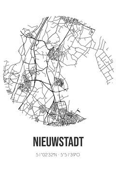 Nieuwstadt (Limburg) | Carte | Noir et blanc sur Rezona