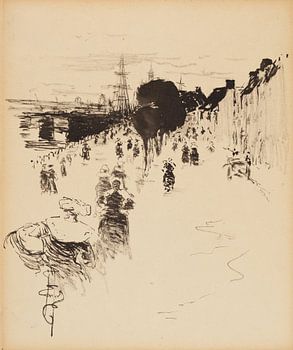 Terrasse de Concarneau / Scène de rue bretonne, vers 1899, Robert Henri