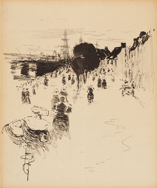 Concarneau Terrace / Brittany Street Scene, c. 1899 by Meesterlijke vondsten