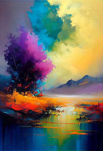 Colourful trees on the waterfront. Part 3