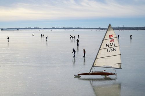 Ice skating and ice sailing