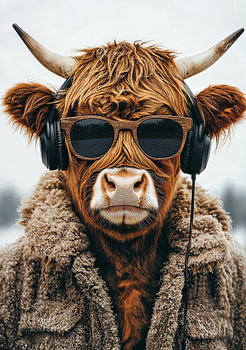 Highland Cow Pop Art zonnebril