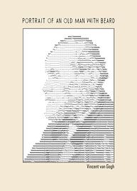 Portret van een oude man met baard (Ascii art) van DOA Project