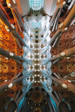 Plafond van Sagrada Familia - Barcelona van StreefMedia