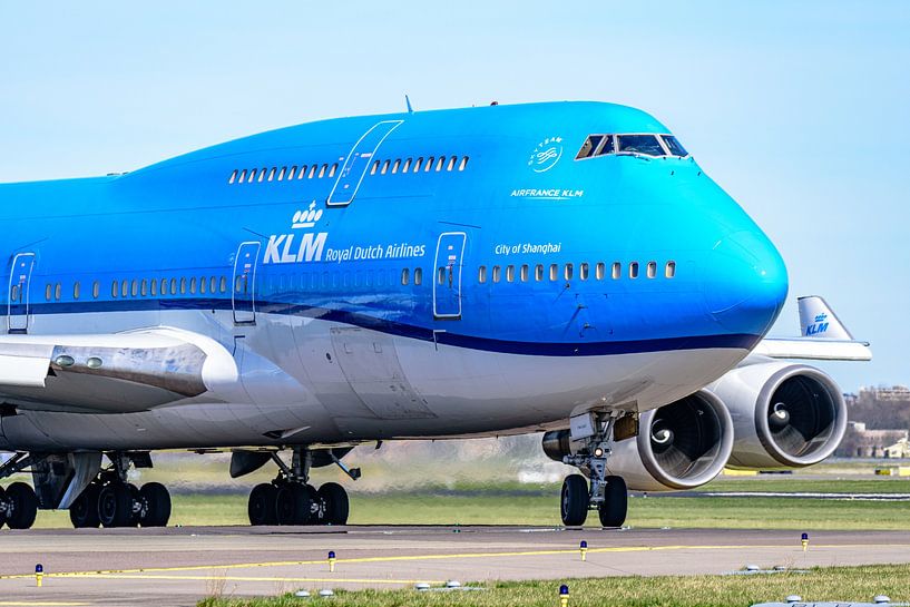Taxiing KLM Boeing 747-400 passenger aircraft. by Jaap van den Berg