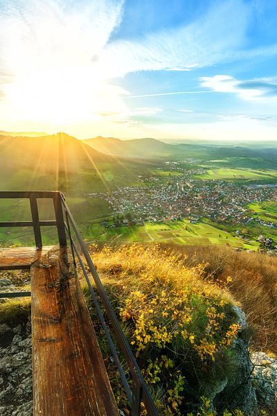 sunset Reutlingen surroundings at the swabian alb, Neuffen, Beuren, autumn by Daniel Pahmeier