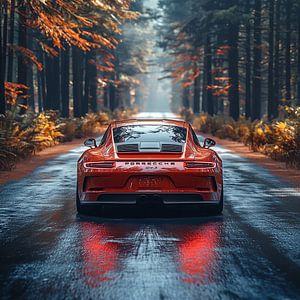 Porsche 911 dans un bois