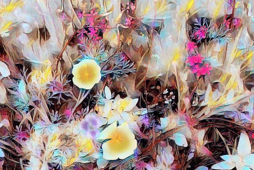 Bloemenveld olieverfschilderij van Patricia Piotrak