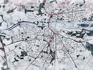 Karte von Dorsten im stil 'White winter'