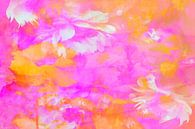 Modern landscape with flowers in orange pink by Mad Dog Art thumbnail