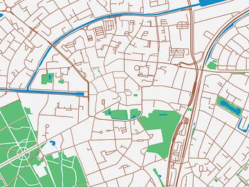 Kaart van Assen Centrum in de stijl Urban Ivory van Map Art Studio