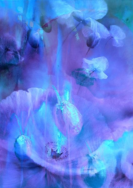 Symphony - Flower dreams in violet and turquoise by Annette Schmucker