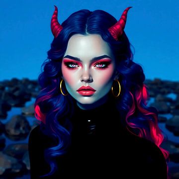 Portret van een duivelse schoonheid