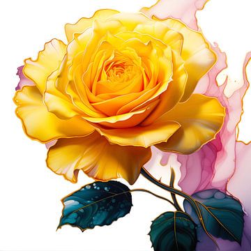 gele roos van Virgil Quinn - Decorative Arts