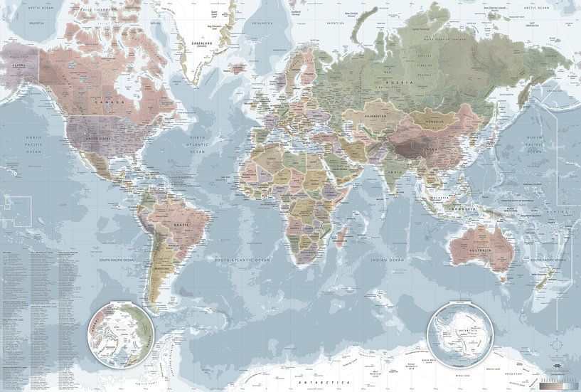 SOFT-wereldkaart (bijgewerkt tot 2025) van MAPOM by Geoatlas