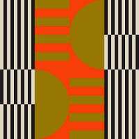 Funky retro geometric 2. Modern abstract art in bright colors.