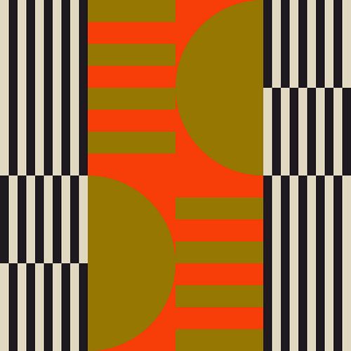 Funky rétro géométrique 2. Art abstrait moderne aux couleurs vives.