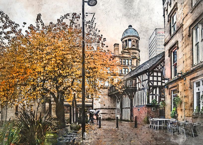 Art de l'aquarelle de Manchester #Manchester par JBJart Justyna Jaszke