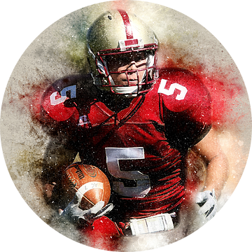 Rugby Speler - Abstracte Sport Muurdecoratie van Diana van Tankeren